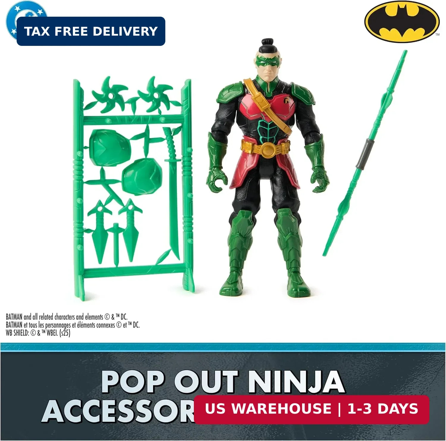 DC Comics, Batman Ninja Strike 6" 3-Pack Battle Set Action Figures with Pop-Out