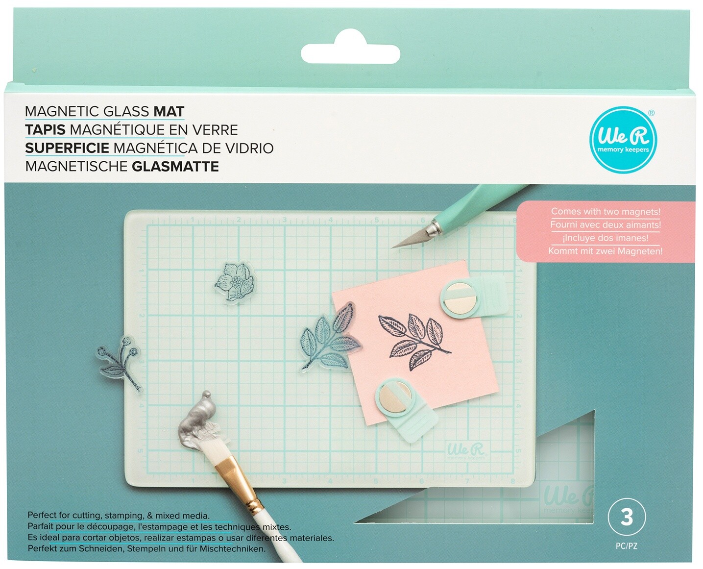We R Memory Keepers Magnetic Glass Mat 9"X6" 3/Pkg-3 Pieces