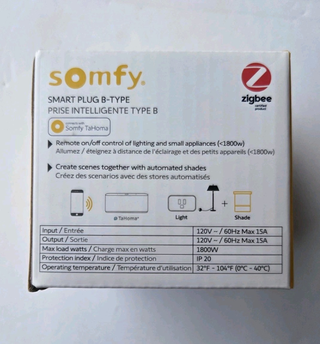 Somfy Smart Plug B-Type Zigbee - NEW In BOX!