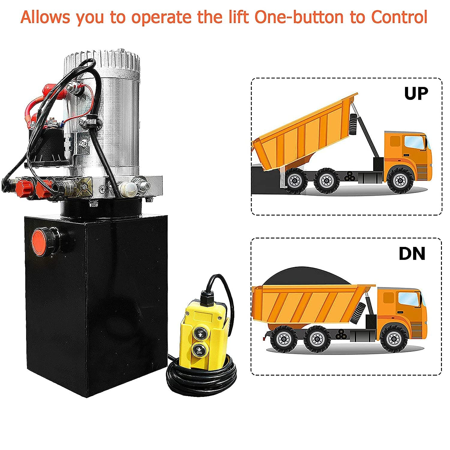 4 Wire Dump Trailer Remote Control Switch for Double-Acting Hydraulic Pumps 12V