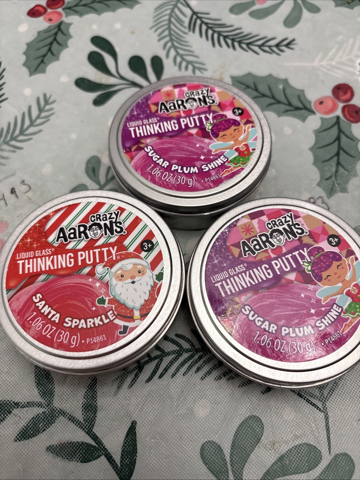 Lot Of 3 1.06 Oz Tins Aaron's Crazy Thinking Putty Basket Stuffers Gifts