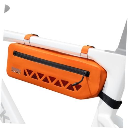 Bike Frame Bag Waterproof 1.7L Buckle Lock Design TPU Material | Orange