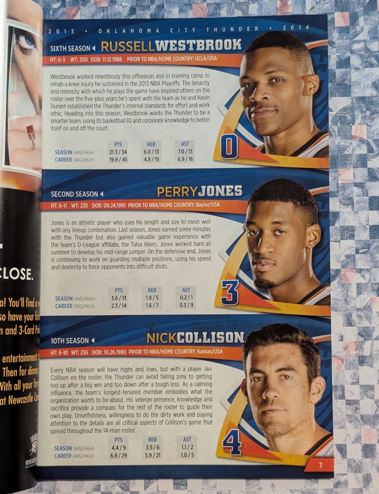 OKC Thunder GameNight Program - January 2, 2014 vs Nets - NBA Westbrook Durant