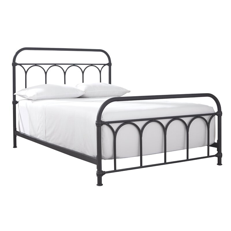 Matte Black Metal Platform Bed Frame Twin Full Queen Headboard Footboard Slats