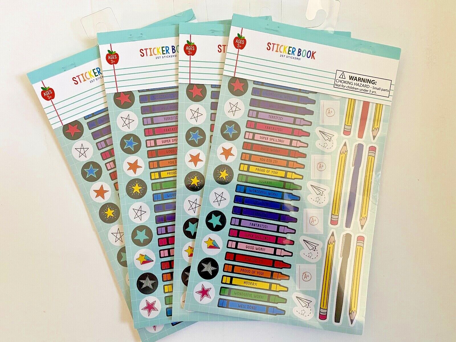 4 stickers books teacher rewards school supplies good job correcting papers
