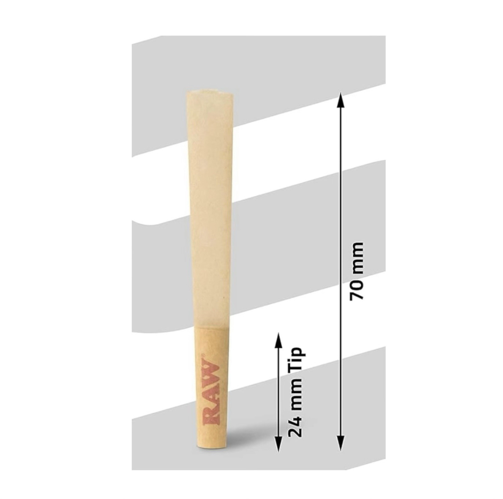 Raw single Size 70/24 Pre Rolled Cone raw Rolling Paper + Lighter