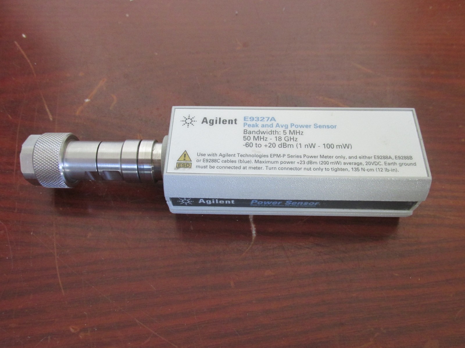Agilent E9327A Peak Power Sensor 50MHz 18GHz 1nW 100mW (-60dBm 20dBm) **TESTED**