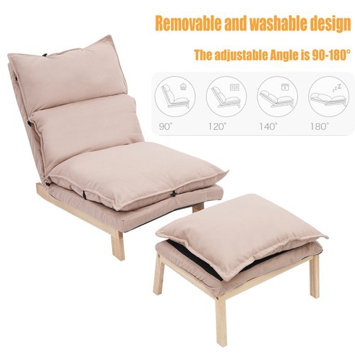 Lounge Chair, Single Lazy Sofa Leisure Balcony Adjustable Recliner USA