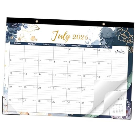 2026-2027 Desk Calendar - 18 Month Desk/Wall Calendar Runs from July 2026 to