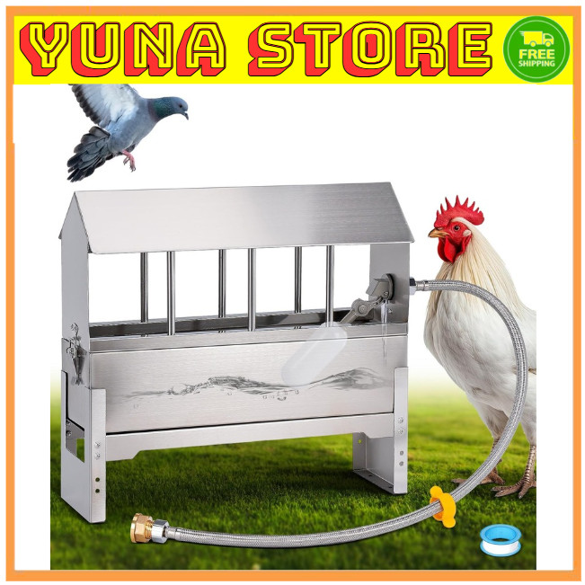 Automatic Chicken Waterer Metal Chicken Water Feeder Stainless Large Chicken Wat