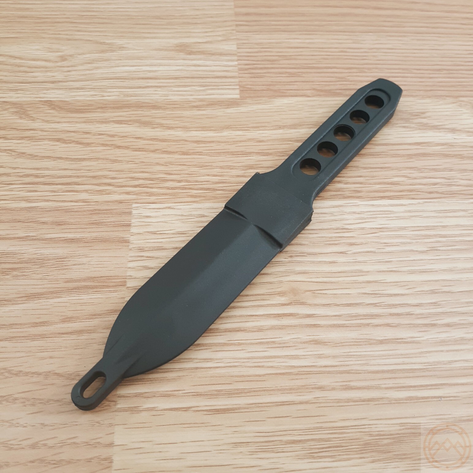 CIA Sticker Fixed Knife 3" Black Polycarbonate One Piece Construction Blade