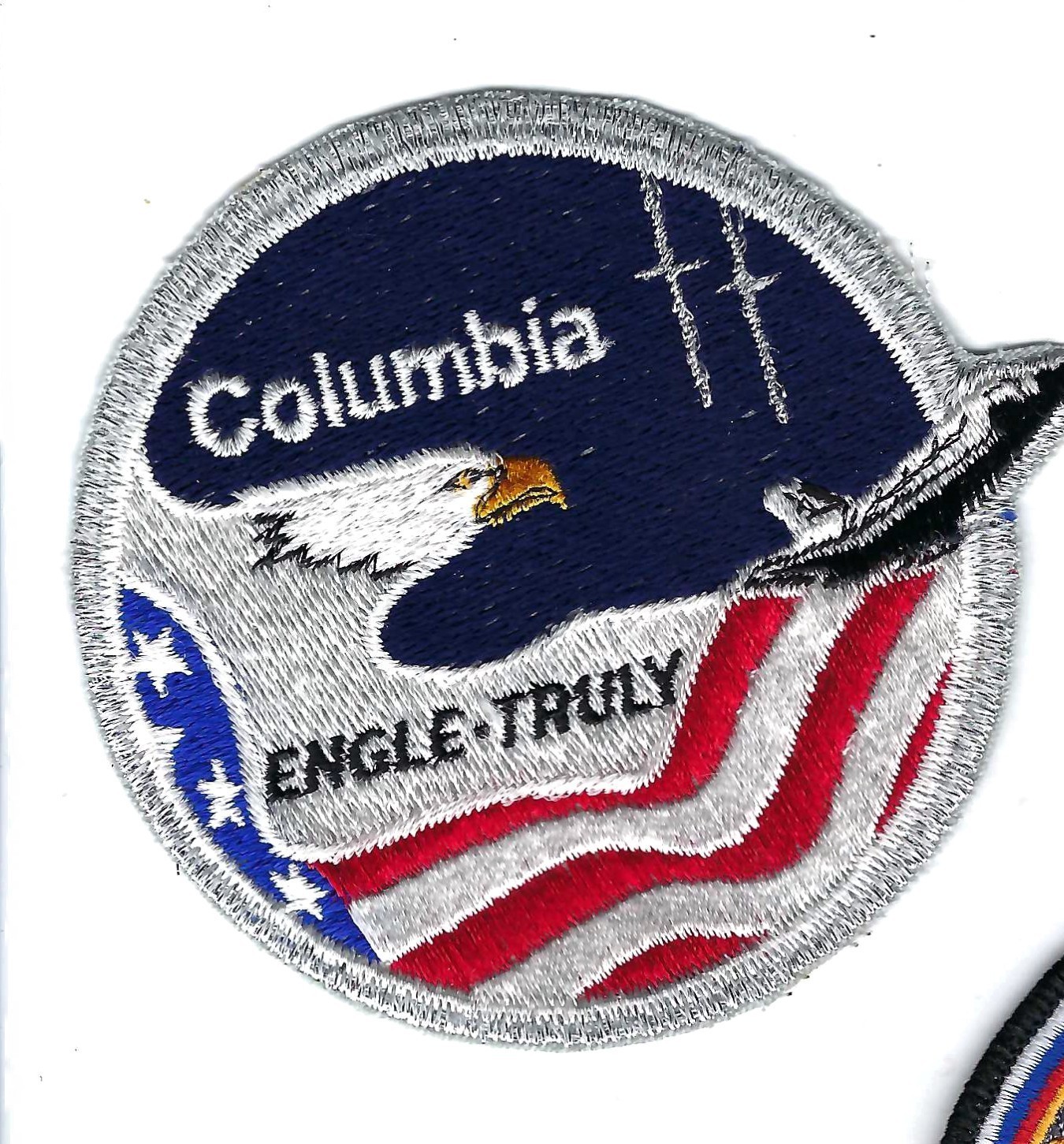 PATCH NASA  SPACE SHUTTLE COLUMBIA ENGLE TRULY SILVER TINSEL  JP-18