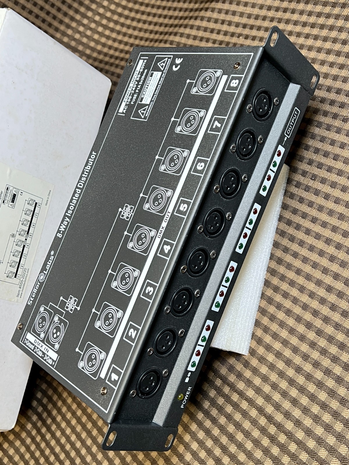 NEW! Stellar Labs 555-20220 DMX-SPLIT8 1x8 Isolated Distribution Amplifier