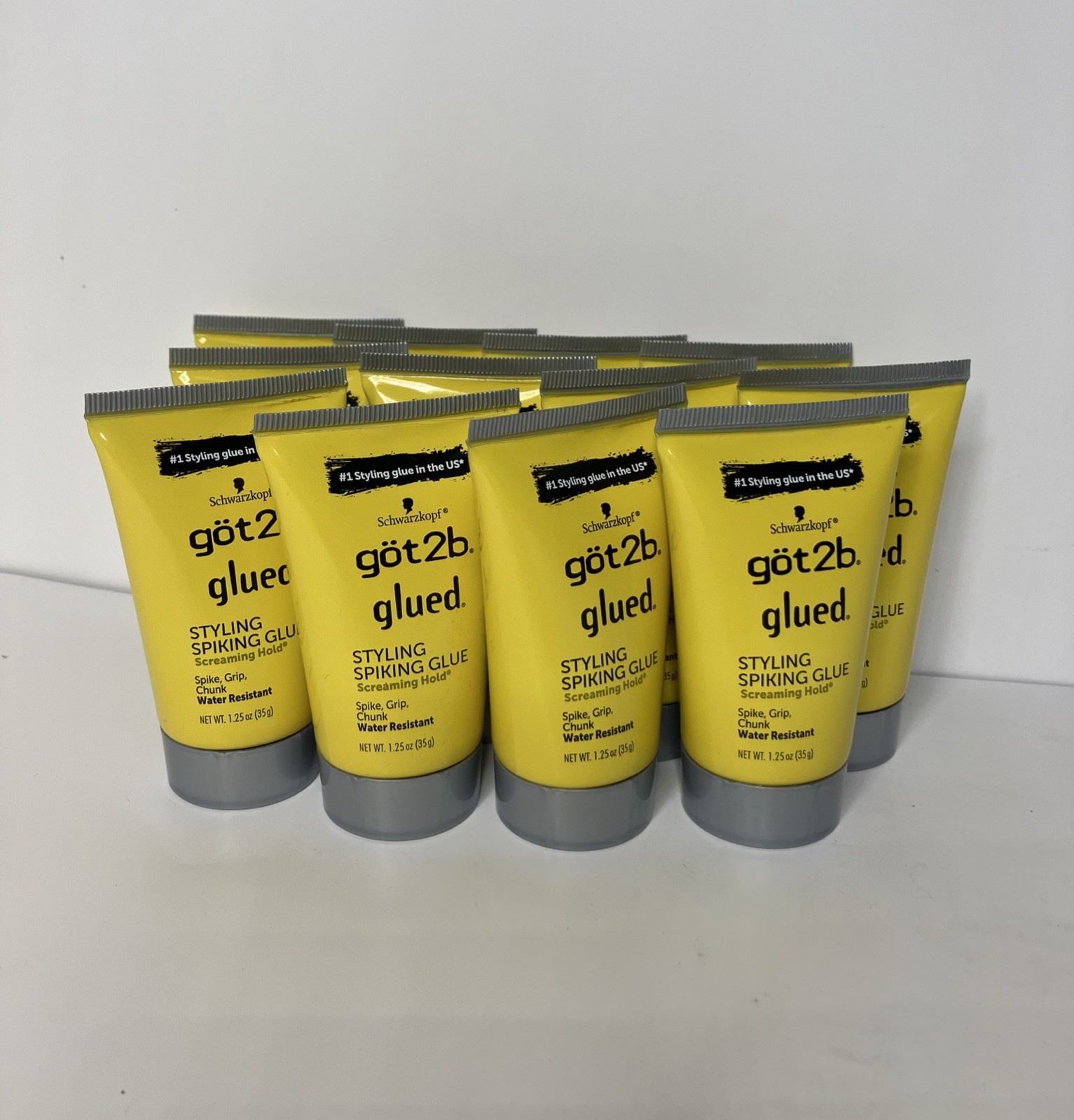 Got2b Glued Styling Spiking Glue Lot Of 12 Bottles 1.25 oz Schwarzkopf Hair Gel