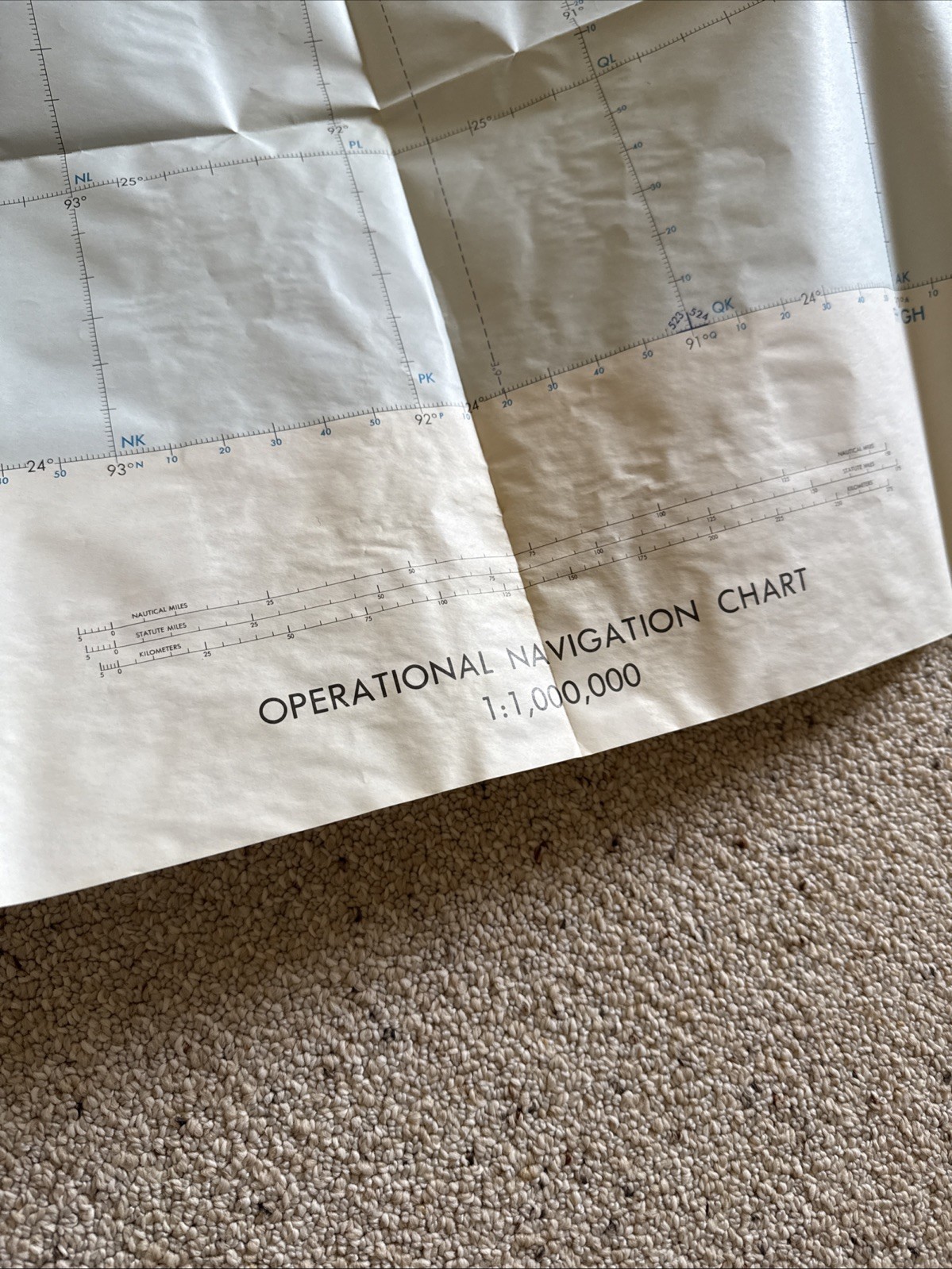 Vintage ONC H-24 Operational Navigation Chart – Military Aviation Map – Cold War
