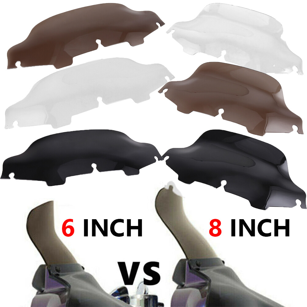 6" 8" 10'' Wave Windshield WindScreen For Harley Electra Street Glide FLHT 96-13