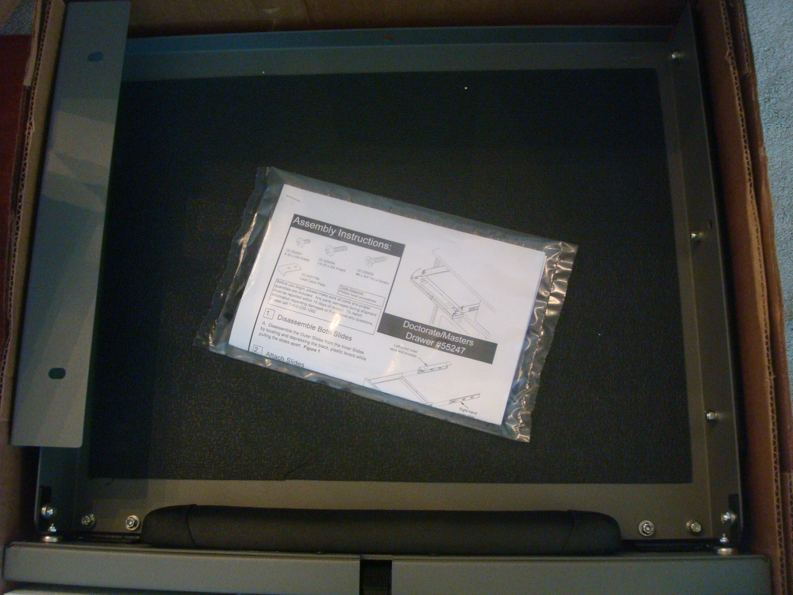 NEW Spectrum Furniture Doctorate Masters Media Pull-Out Drawer # 55247 grey
