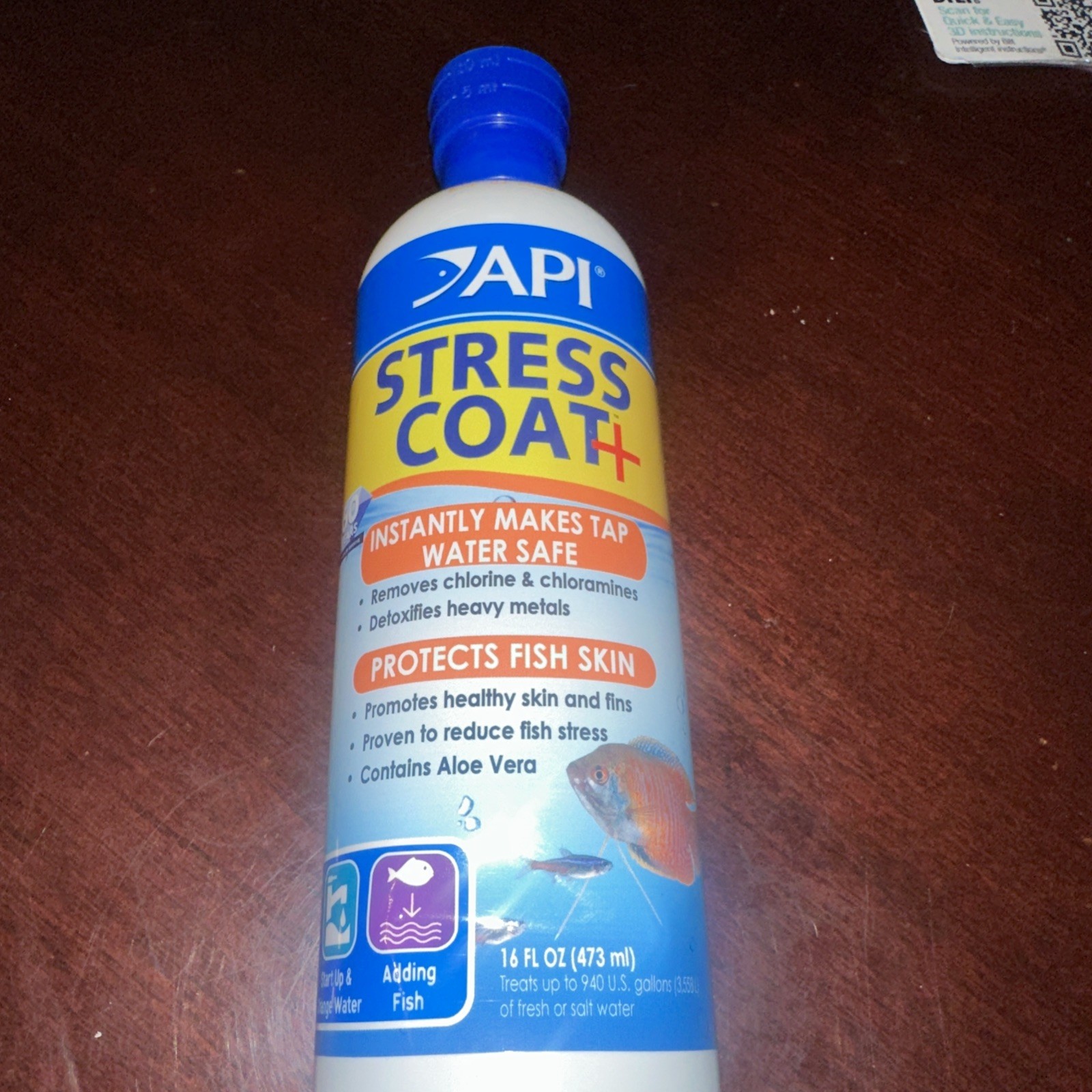 API Stress Coat Aquarium Tap Water Conditioner Changer Cleaner Fish Safe 16oz.