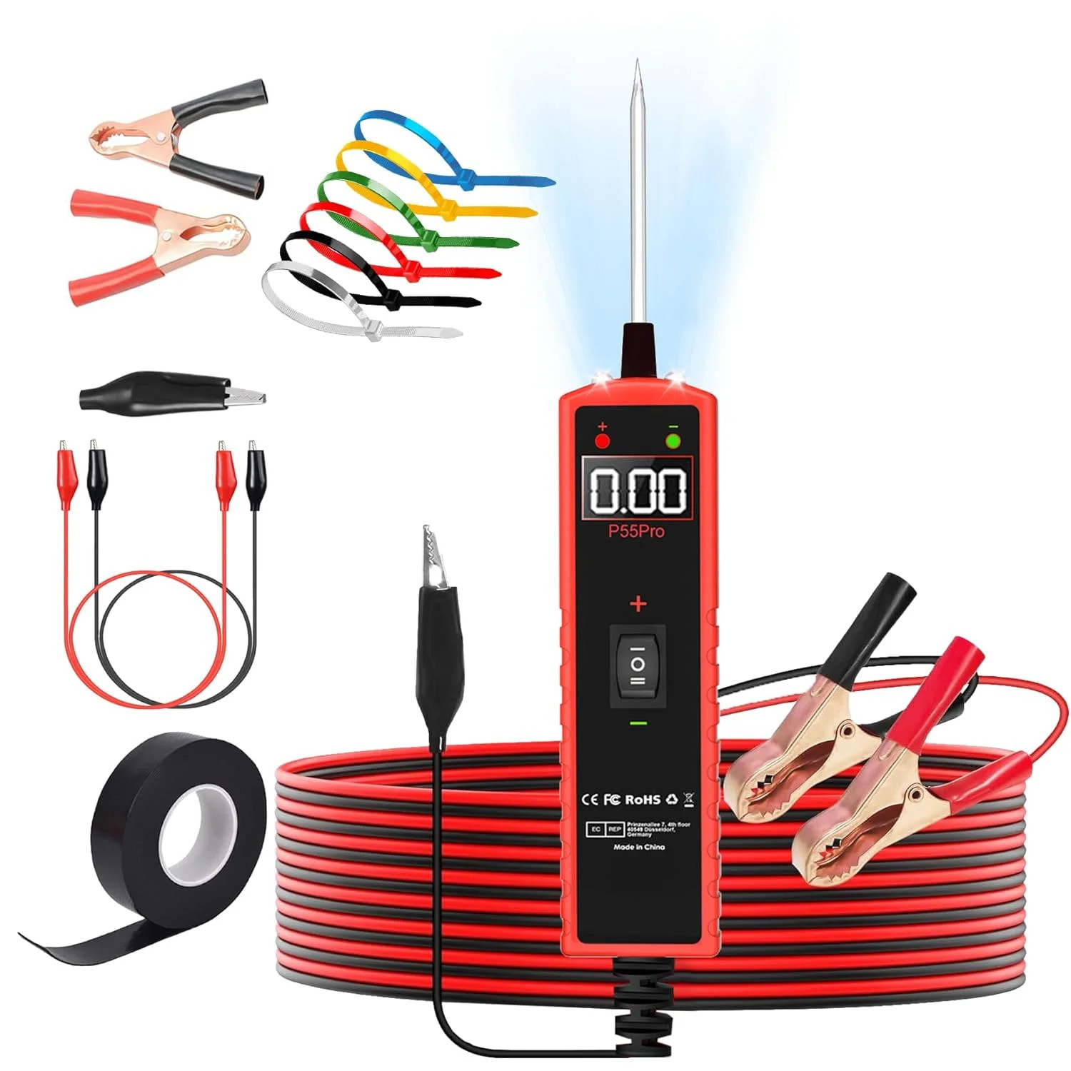 Power Circuit Probe Tester 6V-30V DC Test Light Car Fuse Tester Tool Short Circu