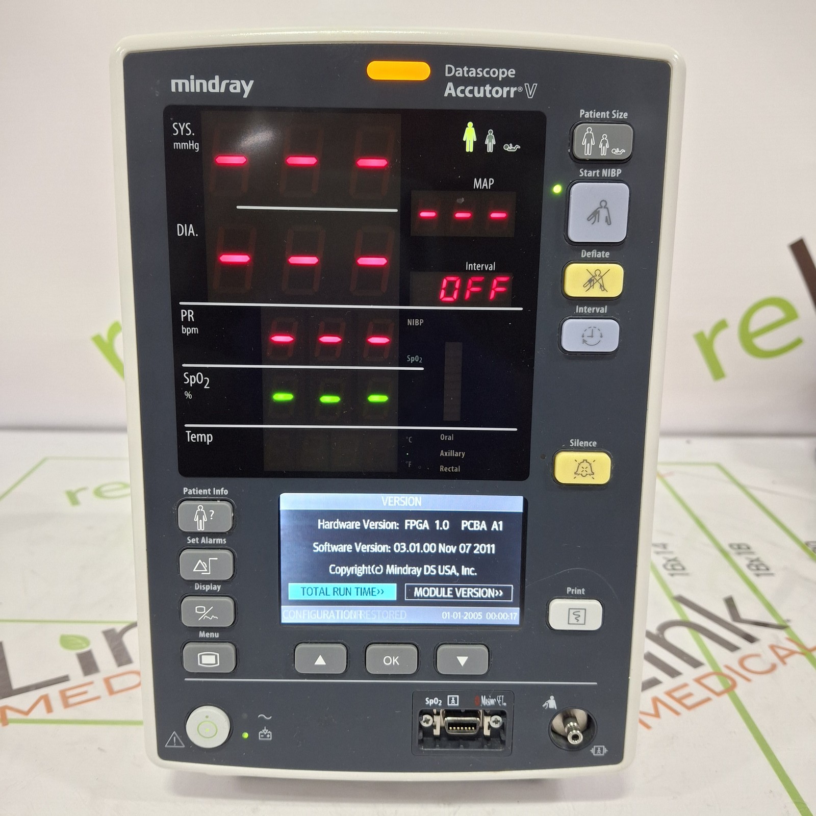 Mindray Datascope Accutorr V Vital Signs Monitor