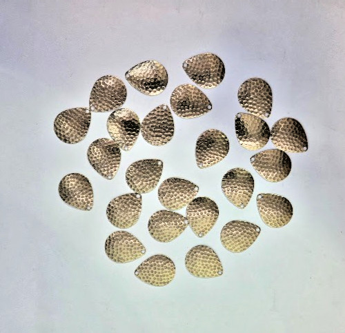 25  Colorado Hammered Brass  Sz 5 Spinner Bait Blades- Walleye  Bass  USA