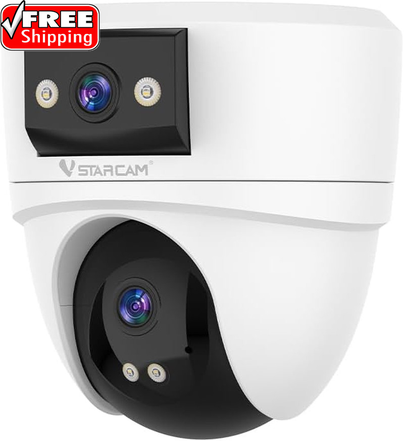 6MP Dual Lens Indoor Security Camera Wireless, 2.4G/5G Wifi Dual-Band with 360°
