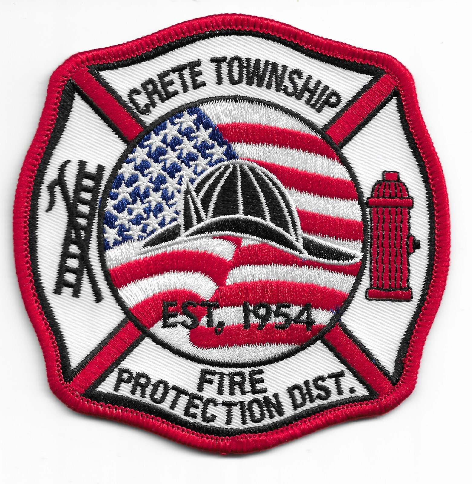 Crete Township Fire Protection Dist.  "1954", IL (4" x 4") fire patch