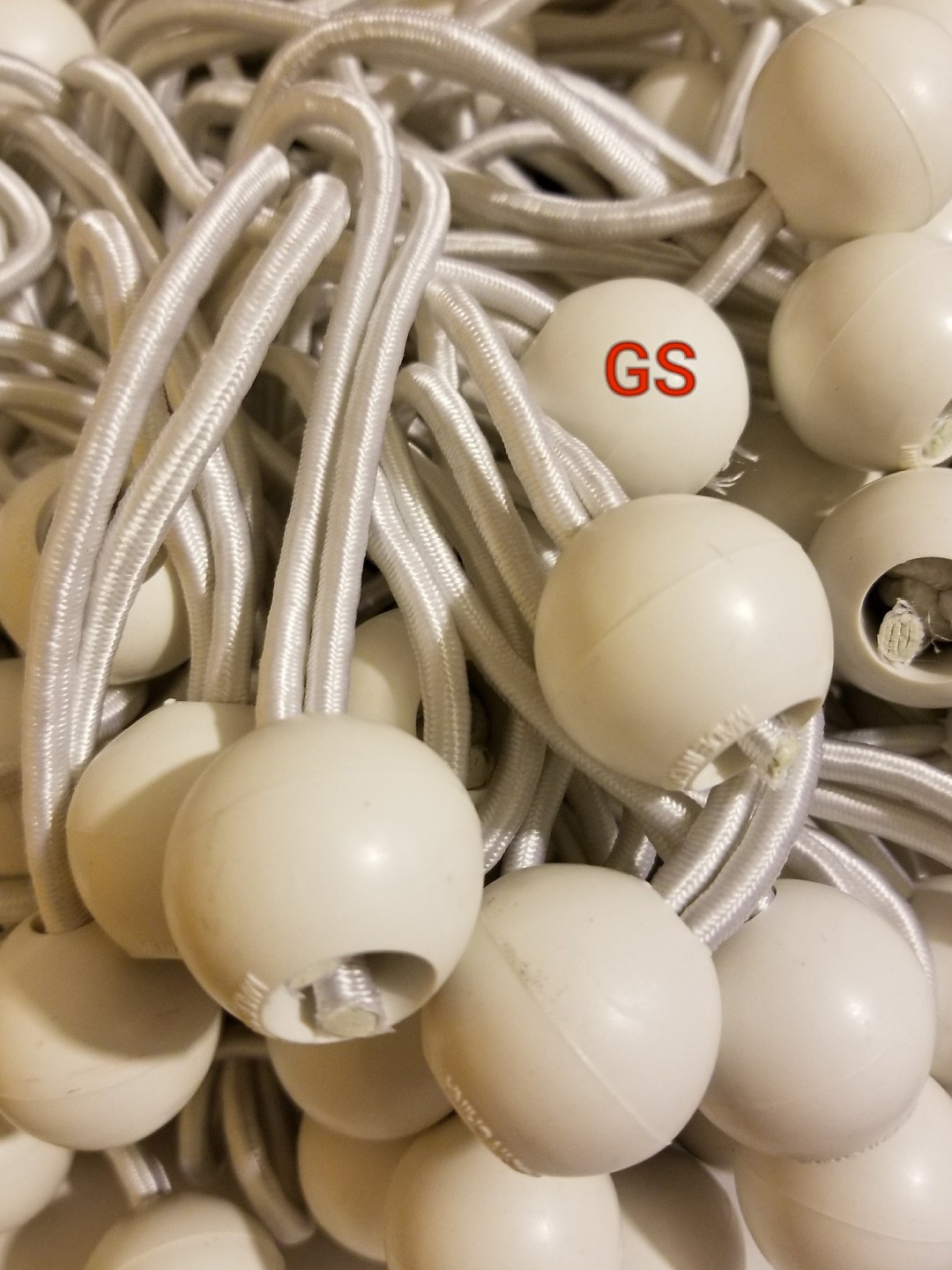 100pc 6" Ball Bungee Bungi Bungie Cord Tarp Tie Down Strap Canopy White NEW GS