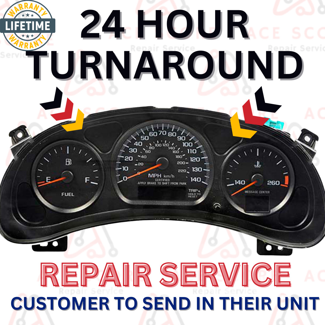 2001 - 2005 Chevrolet Impala Gauge Cluster Repair Service Chevy Speed Parts Rep