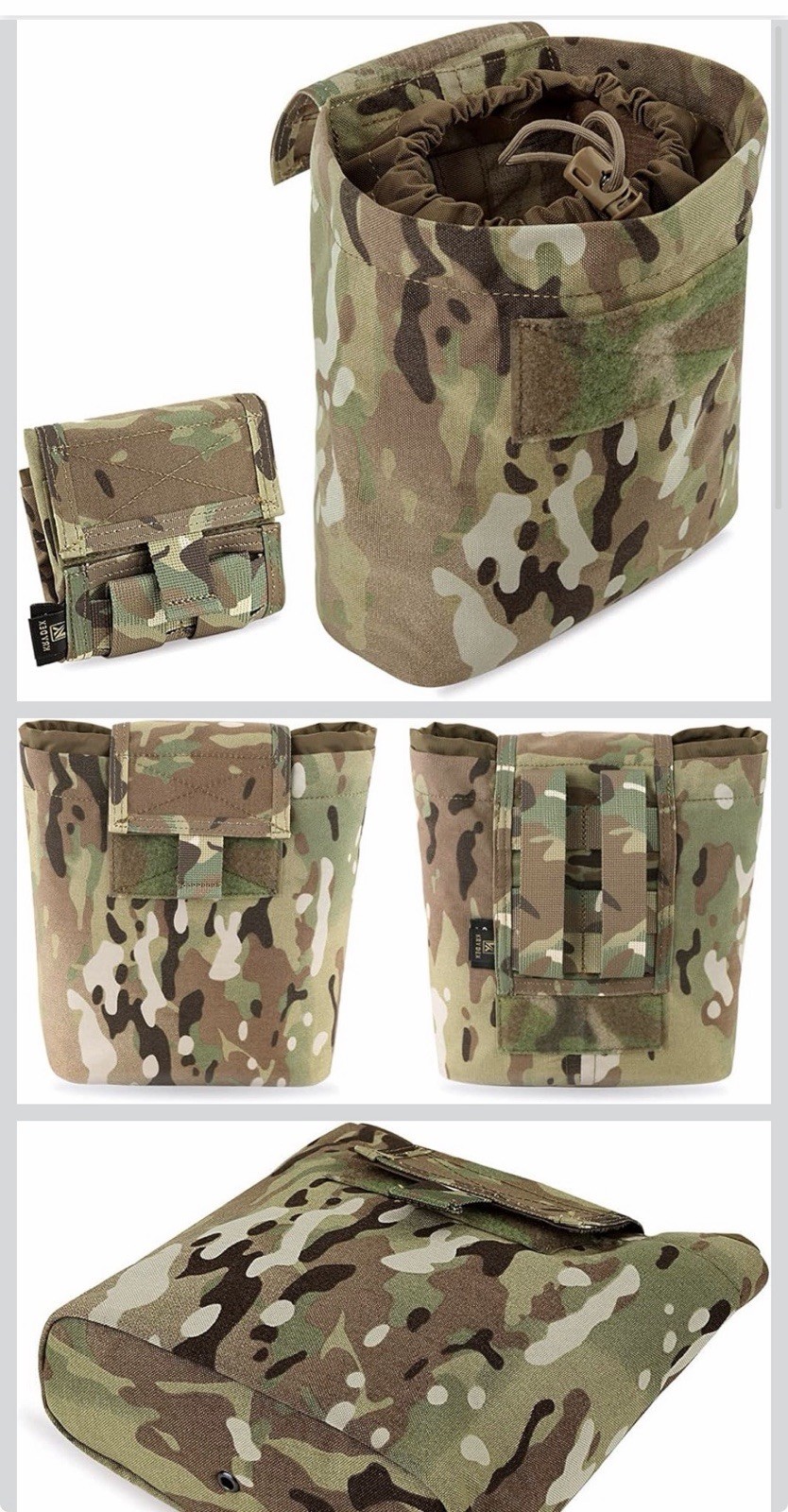 KRYDEX Molle Dump Pouch Roll-Up Drawstring Magazine Utility Pouch Folding Dump