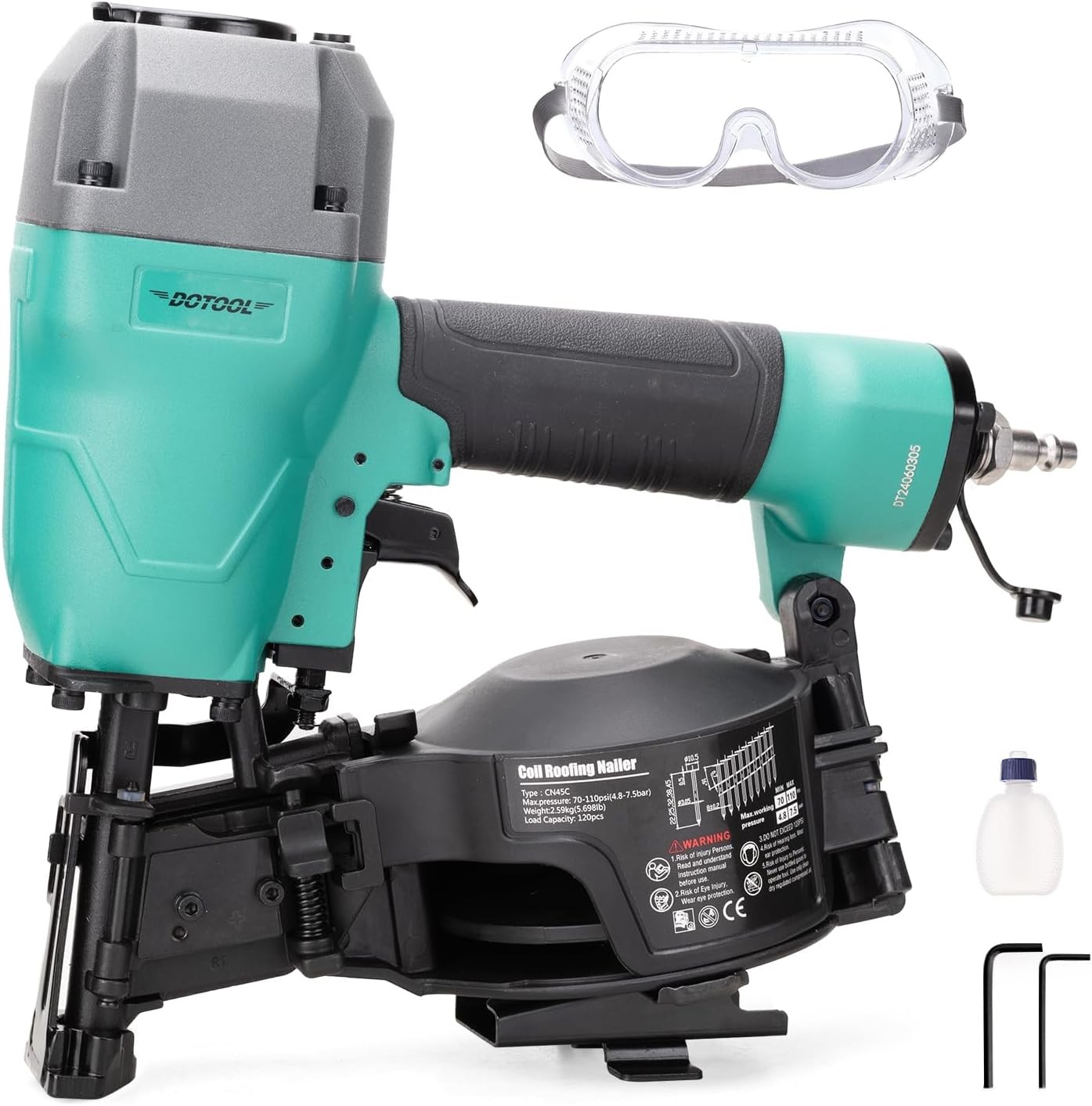 Roofing Nailer CN45C 15 Degree 3/4-Inch to 1-3/4-Inch Roofing Nail Gun Pneumatic