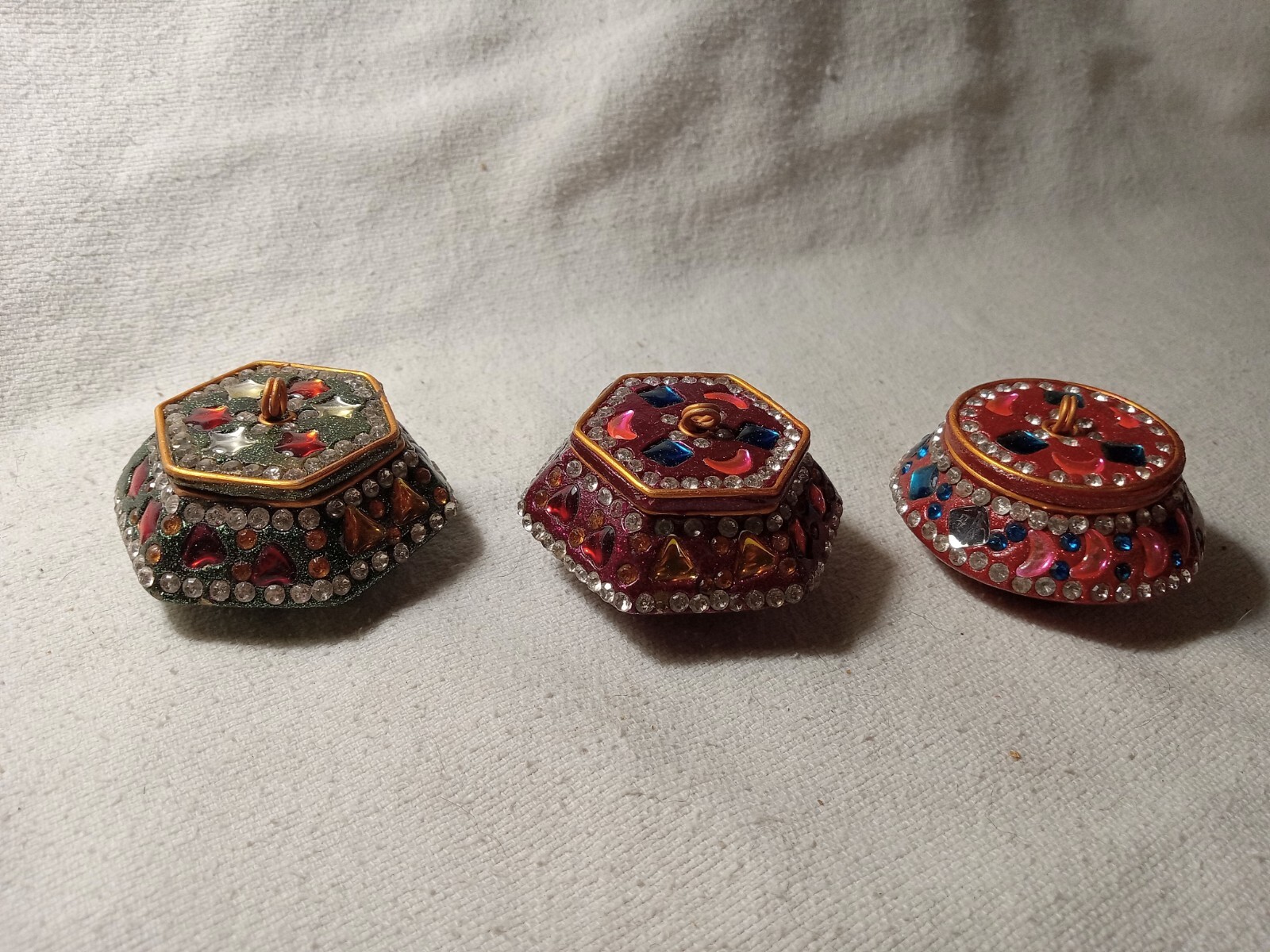 3 - 2 inch Trinket Boxes Made in India