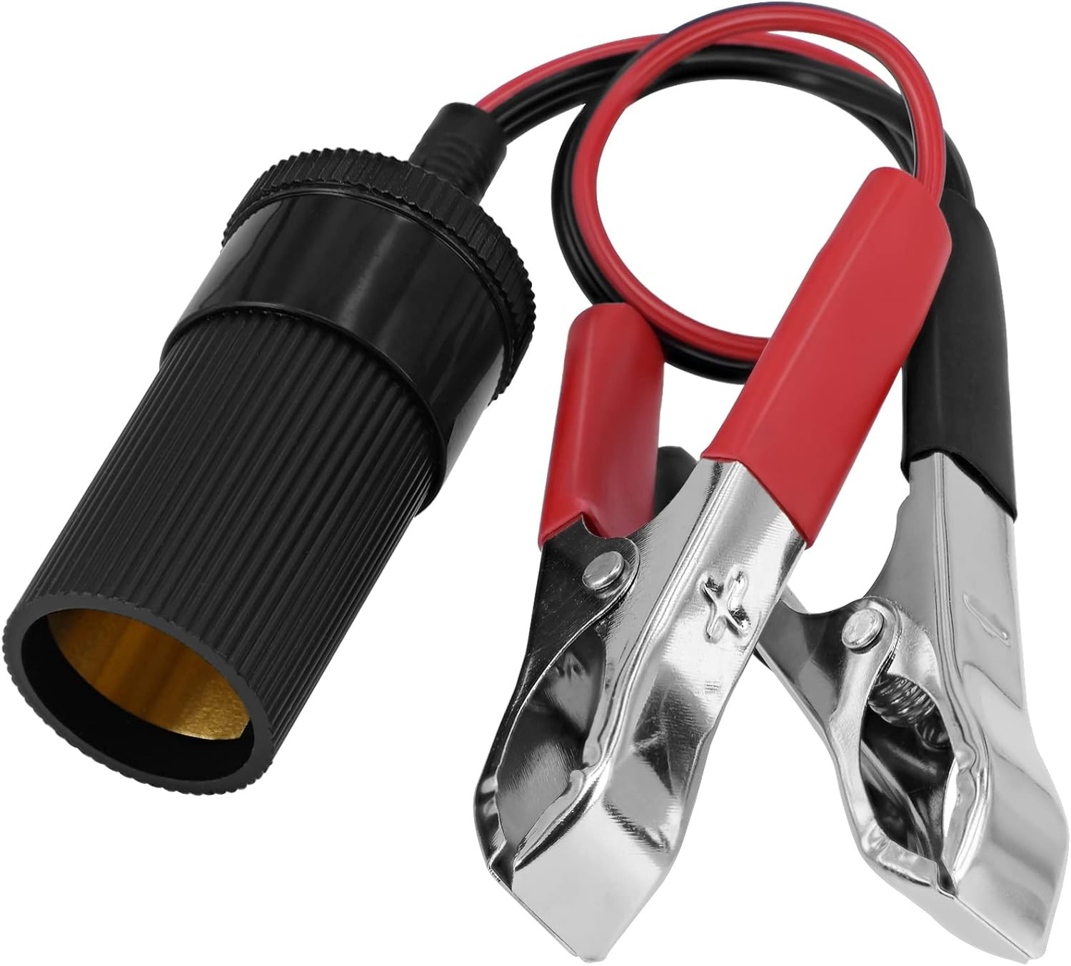 11.8 Inch/0.3M 12V Battery Terminal Clip-On Car Cigarette Lighter Socket Female