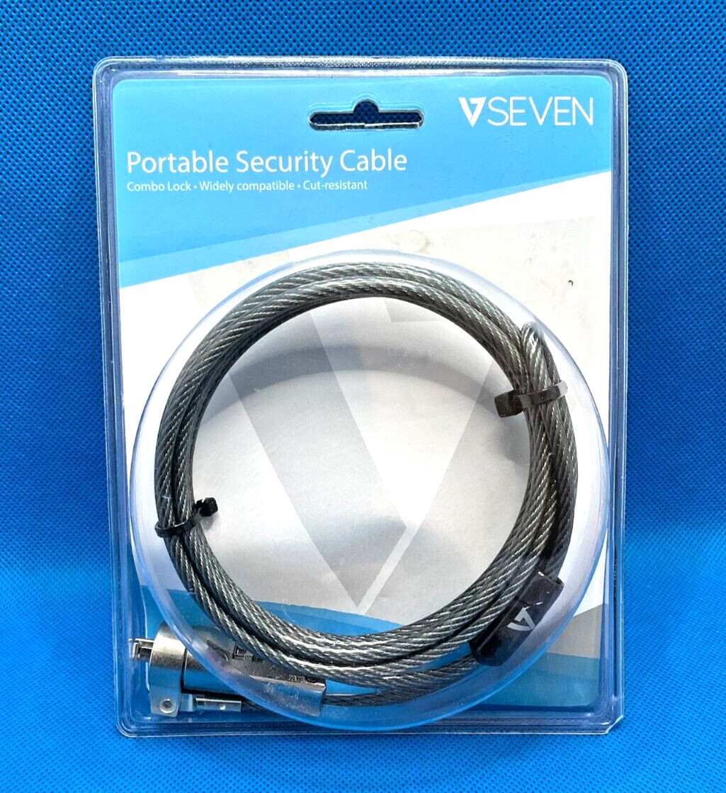 V7 Black Anti-theft Security Cable Lock SLC4000-13NB ✅❤️️✅❤️️ NEW! SEALED!