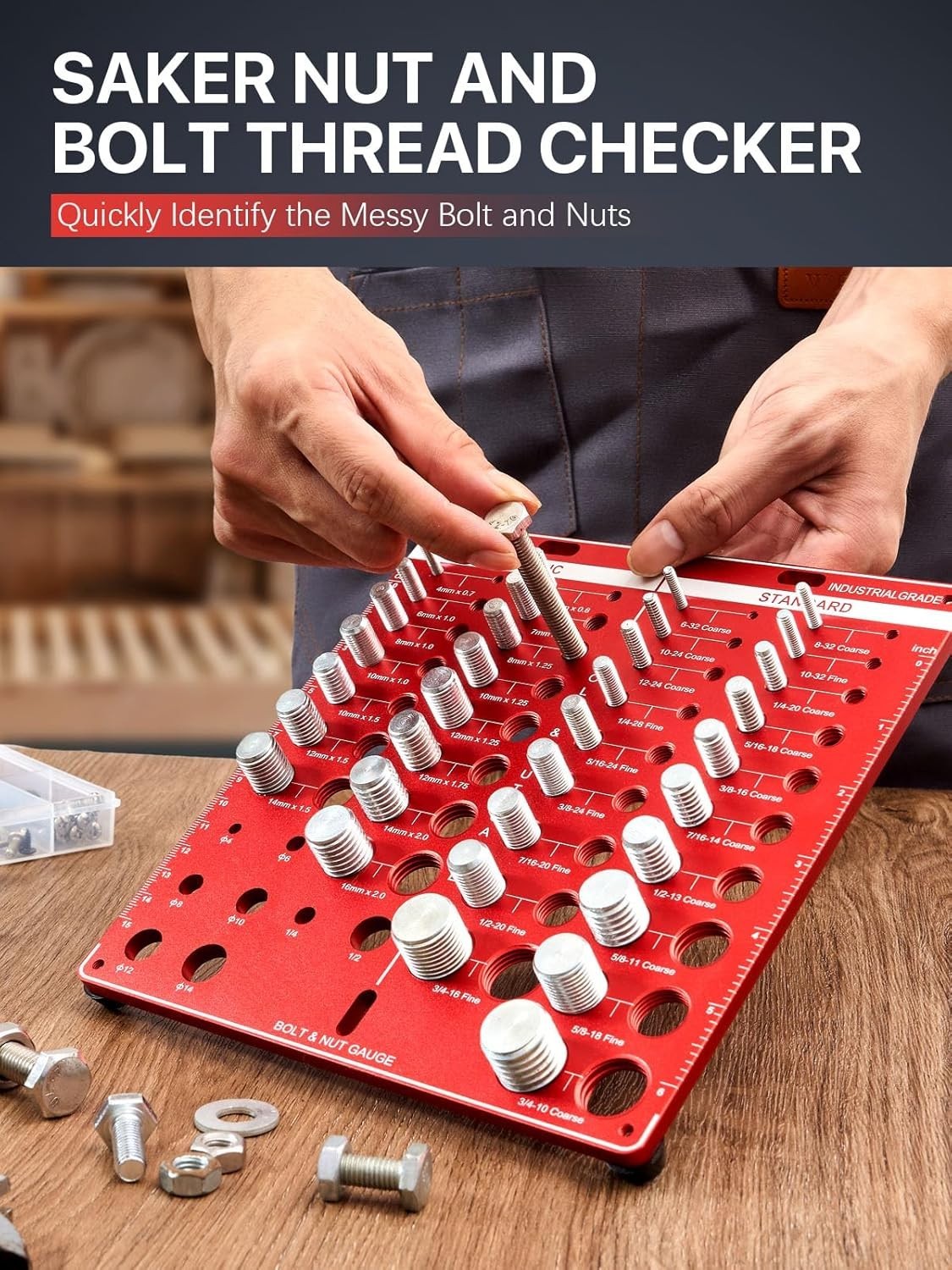 42 Nut and Bolt Thread Checker, 15 Metric & 19 Standard & 8 Drill Bit Gauge