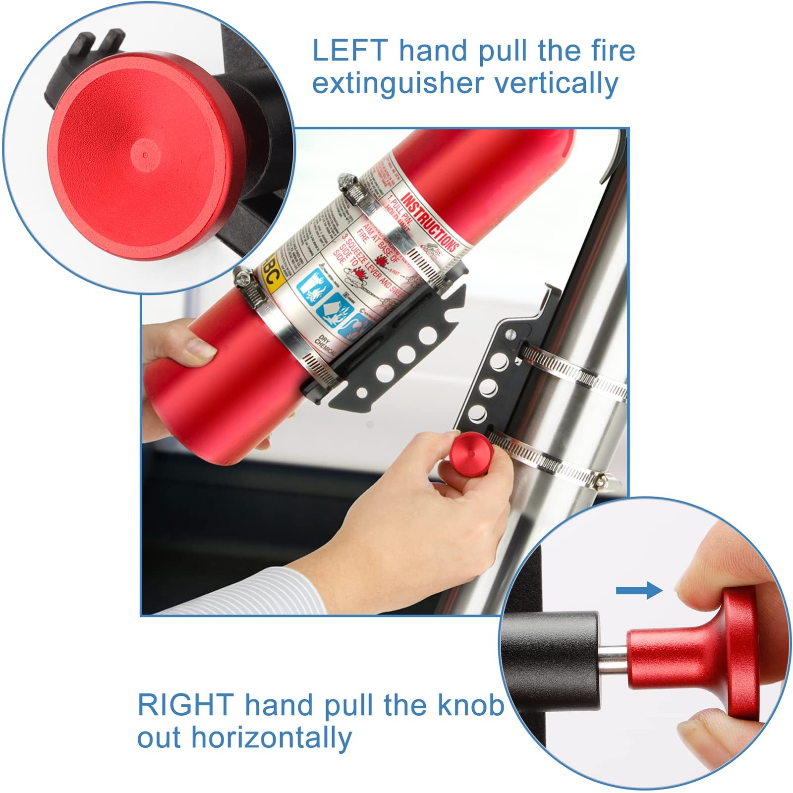 Quick Release Fire Extinguisher Holder Mount Bracket High Density Nylon Roll ...