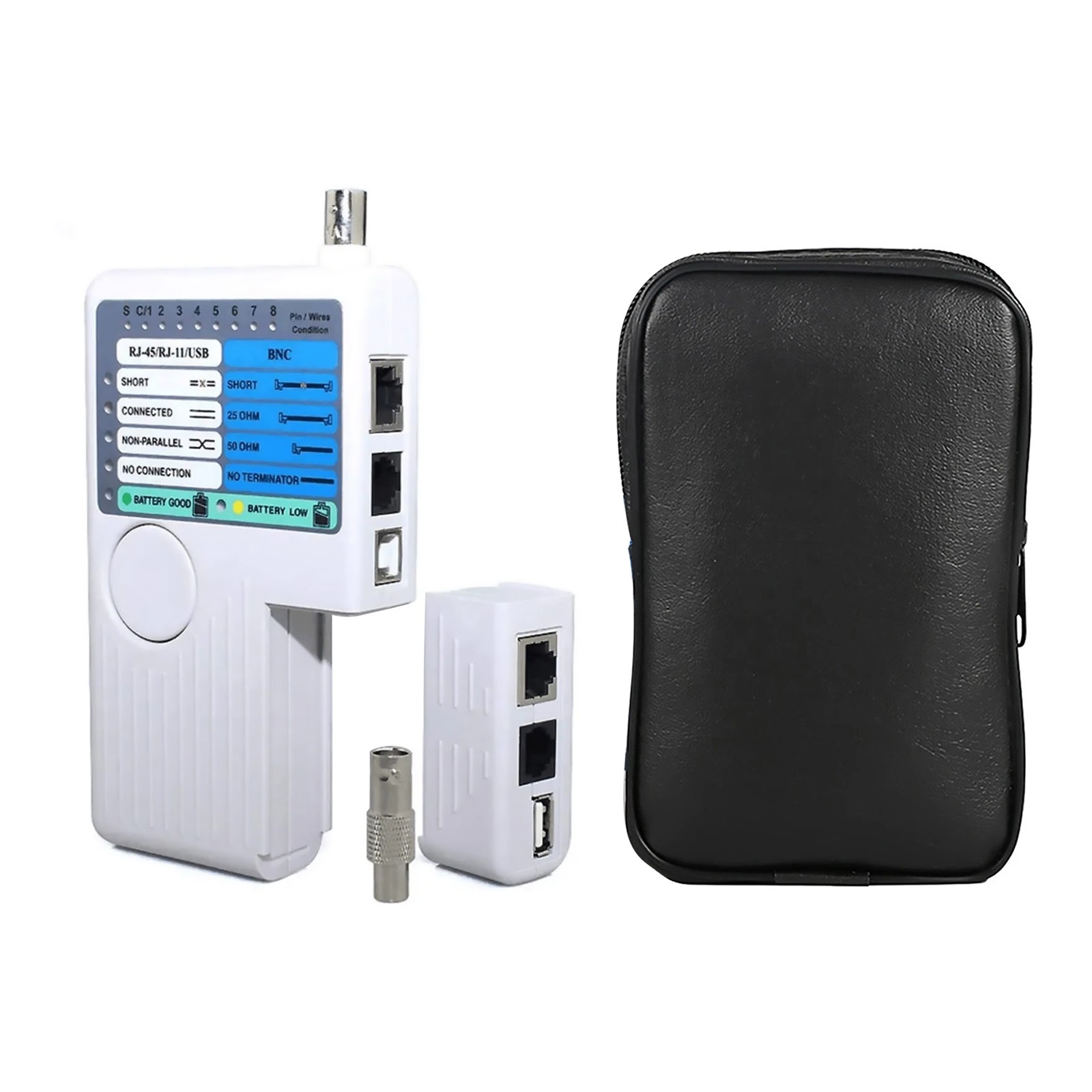 Network Wire Tester 4 In 1 RJ45 RJ11 USB BNC For LAN Cable Cat5 Cat6 Testing