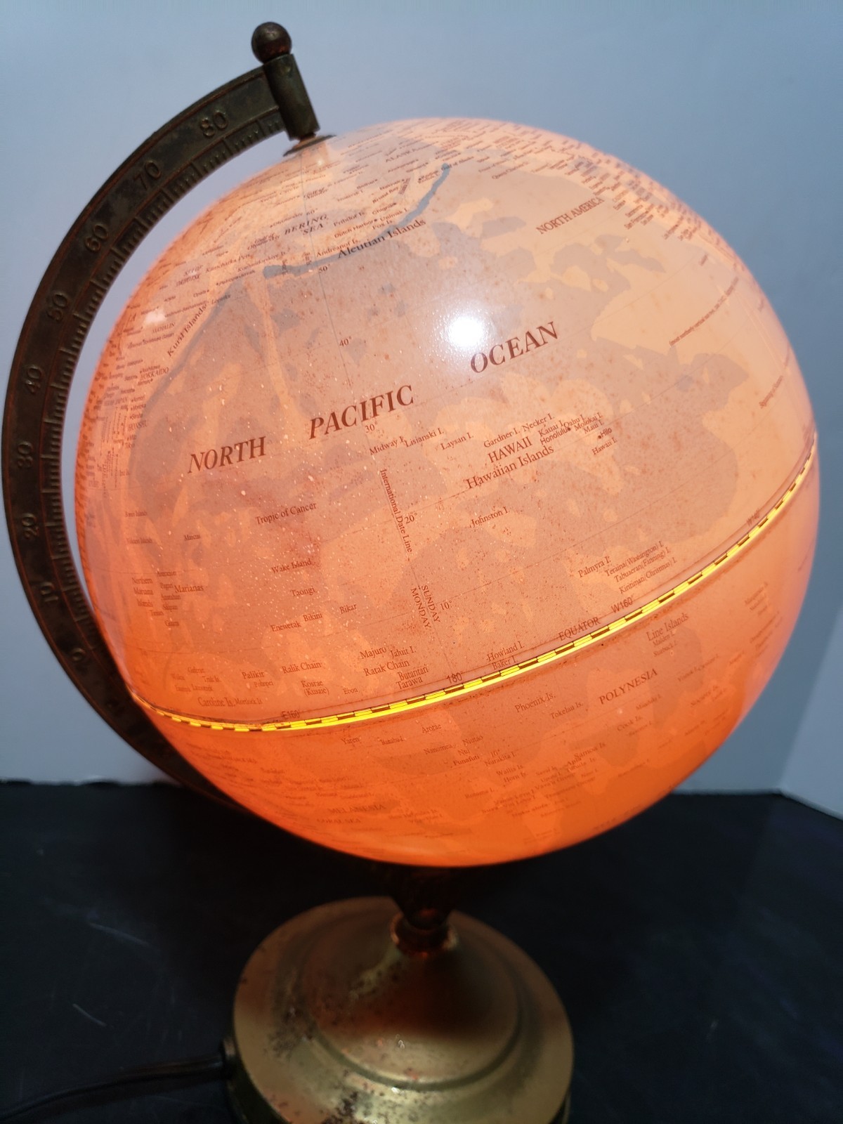 Vintage Fucashun Lighted Globe Lamp Touch Light