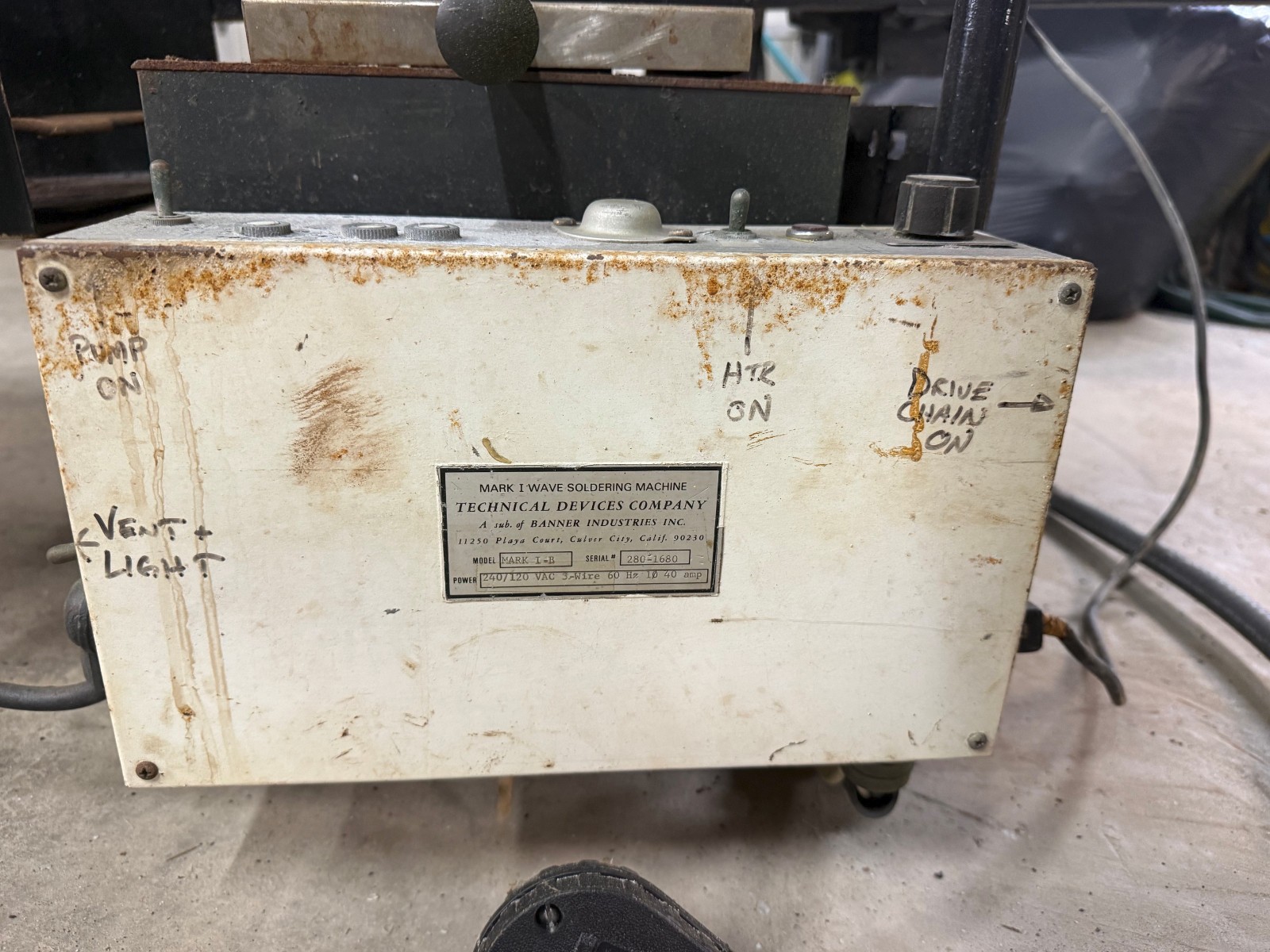 Banner Industries MARK I-B Conveyor Wave Solder Machine