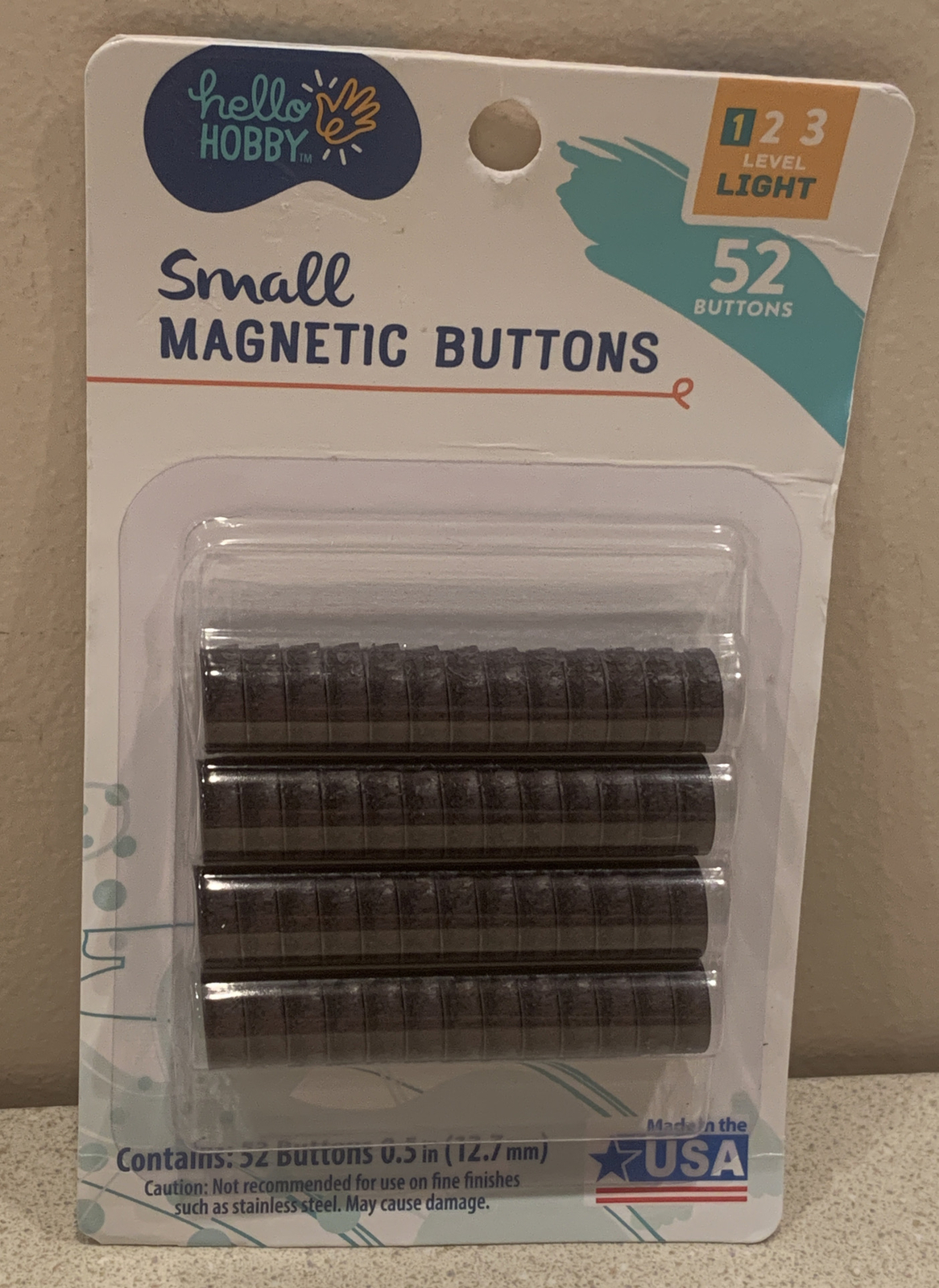 52 Pieces Magnetic Buttons 1/2" X 3/16" Magnet Hobby Science.  NEW