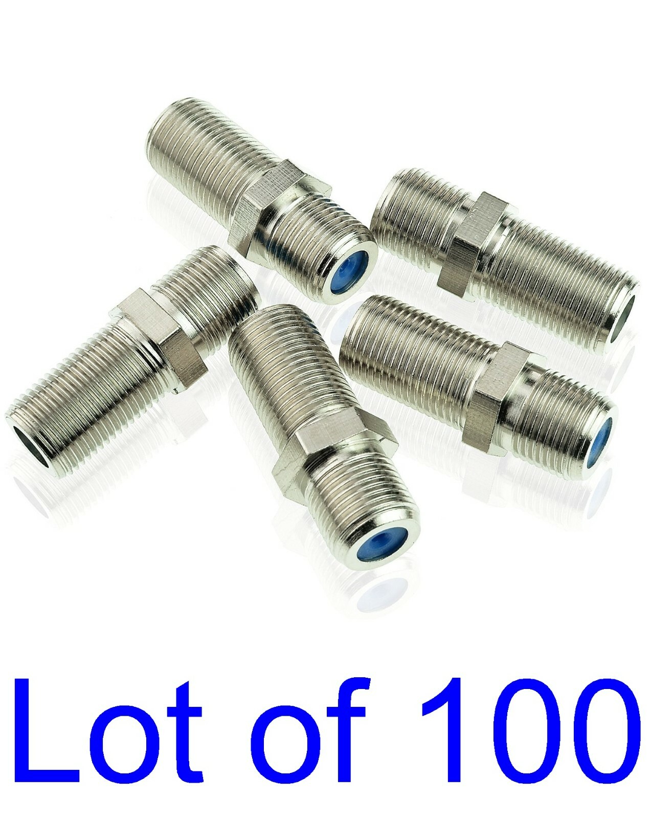 100 Female 3GHz Coax Cable F81 Barrels PPC CF81GHZM Splice RG6 F Wall Connectors