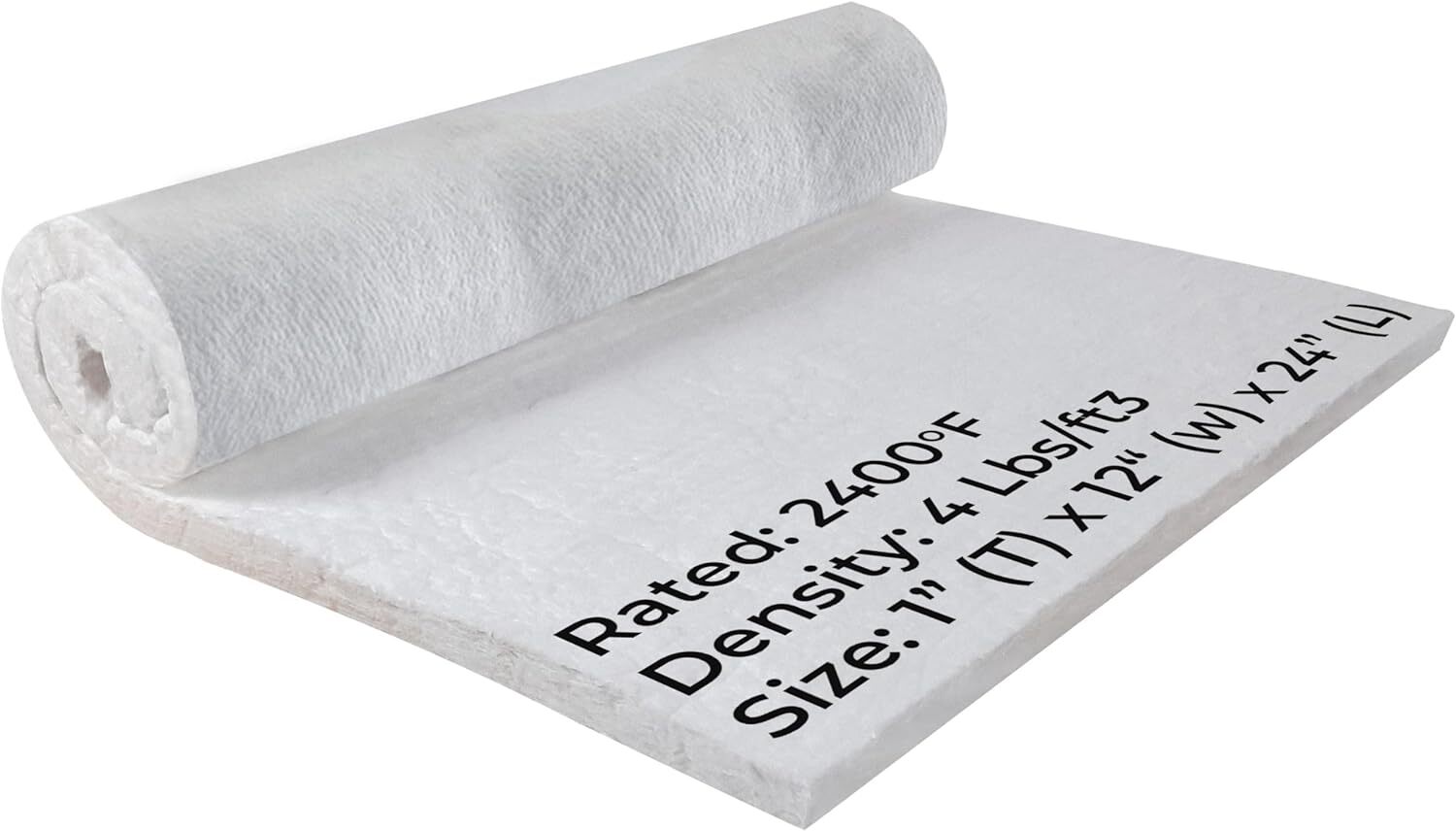 Ceramic Fiber Insulation Blanket, 4# Density 2400F, 1" x 12"x 24”