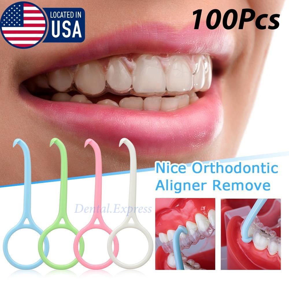100Pcs Orthodontic Aligner Removal Tool Braces Extractor Nice Invisible Colors