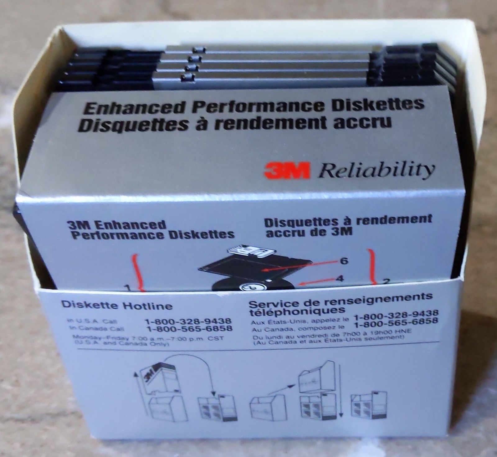 Set of Six New 3M Enhanced Performance Diskettes (1994), opened package
