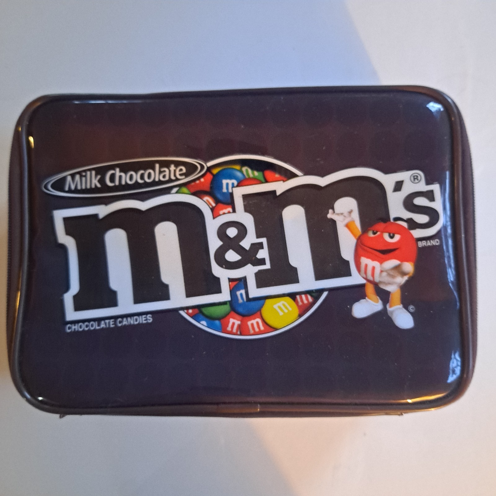 New* M&M'S Milk Chocolate Insulated Brown Vinyl Lunch Box   10" X 7" X 3.5"
