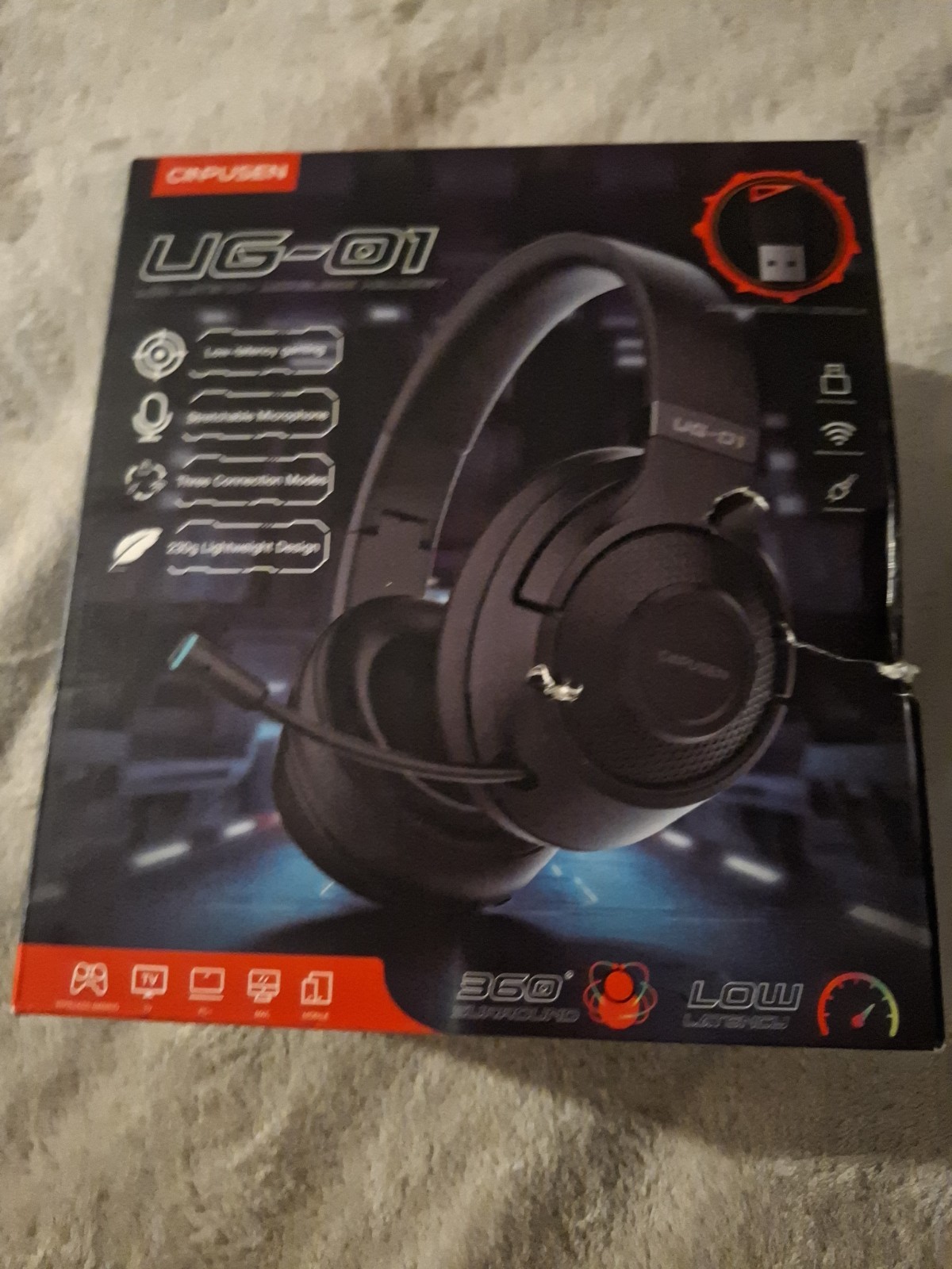 Ug 01 Profesional  Wireles Gaming Headset Gaming  Low Latency Transmiter Cinpuse