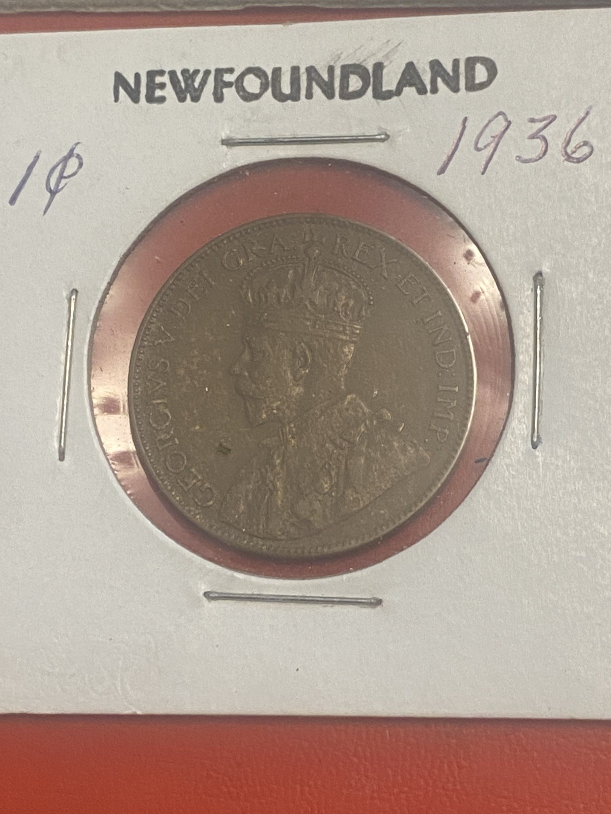Newfoundland 1936 Large One Cent George V