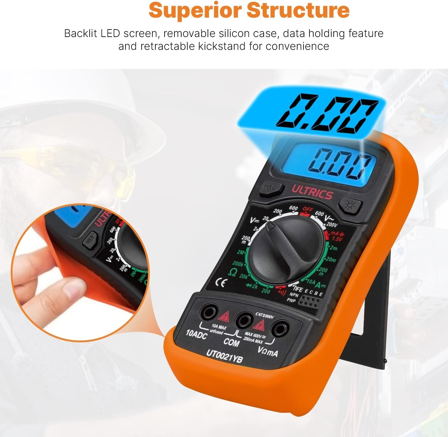 Versatile Digital Multimeter with Backlight LCD - Portable and Reliable Testing
