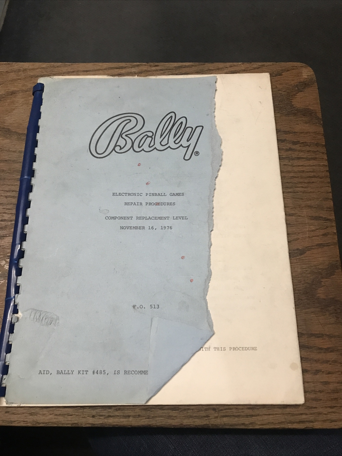 Bally ELECTRONICS PINBALL GAMES REPAIR PROCEDURES Manual -good used original