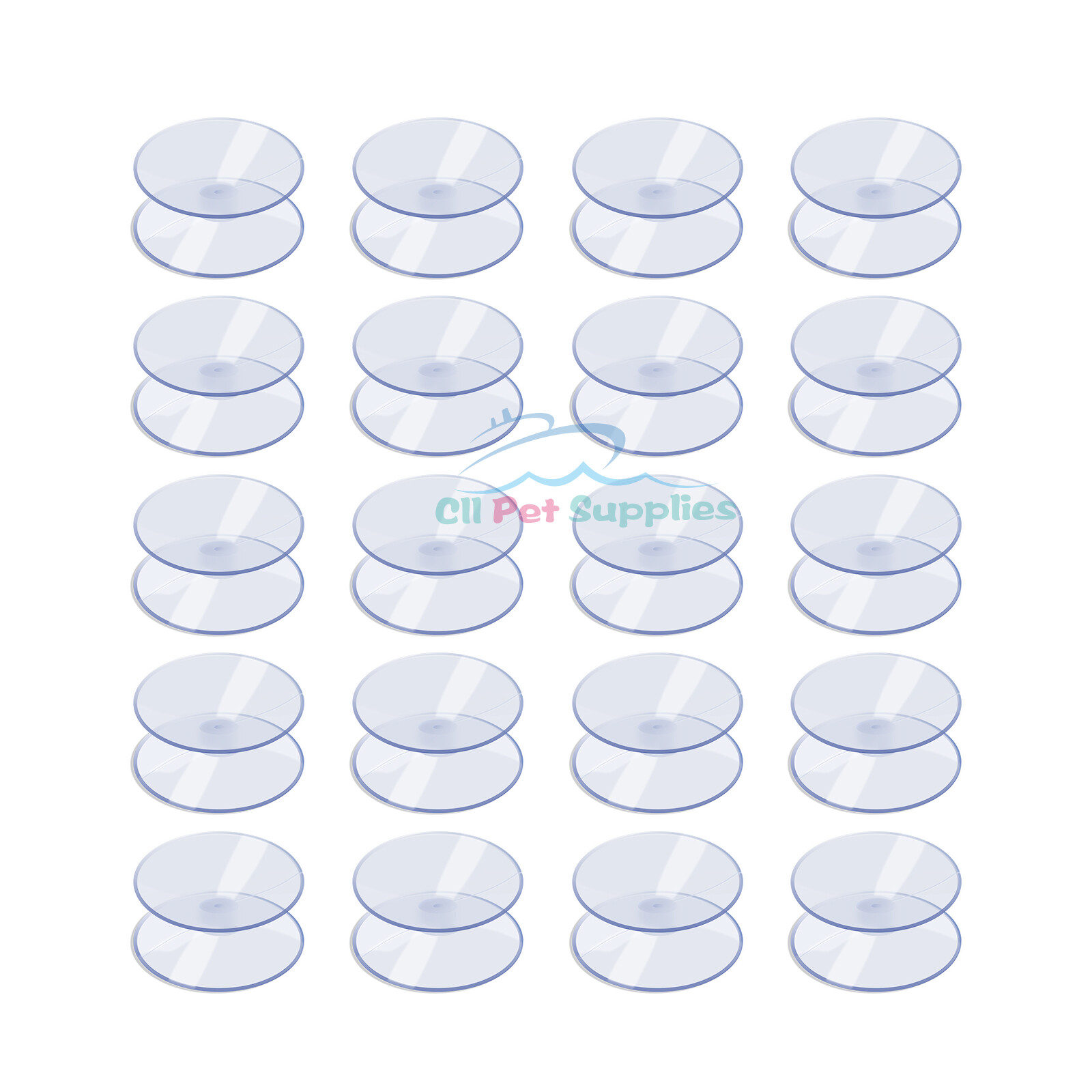 AQUANEAT 20 Packs Double Sided Suction Cups Clear Sucker Pads